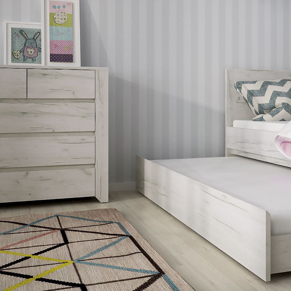 Wooden Sideboard With 1 Door And 5 Drawers - Angel