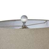 Beige Linen Shade Glass Table Lamp With Grey Glass Base - Perth