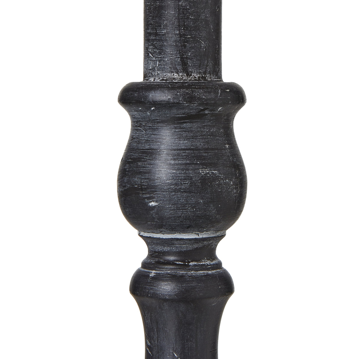 Beige Linen Shade Table Lamp With Column Black Wooden Base - Ravenna