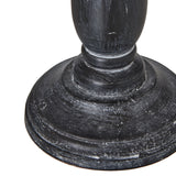 Beige Linen Shade Table Lamp With Column Black Wooden Base - Ravenna