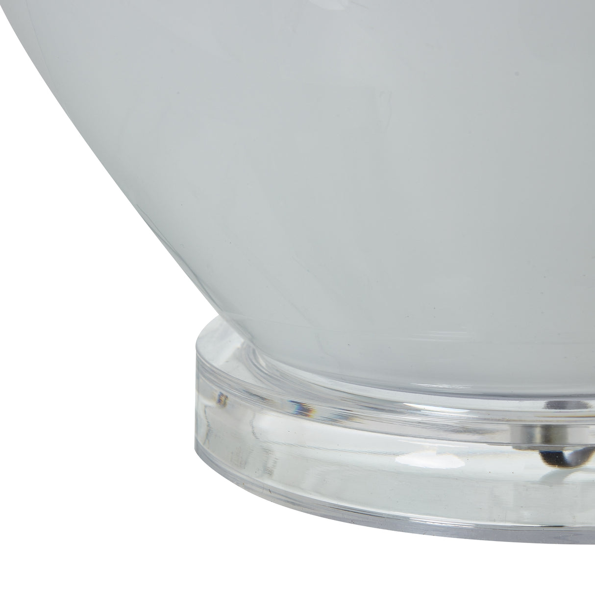 Beige Linen Shade Table Lamp With Grey Shadows Glass Base - Perth