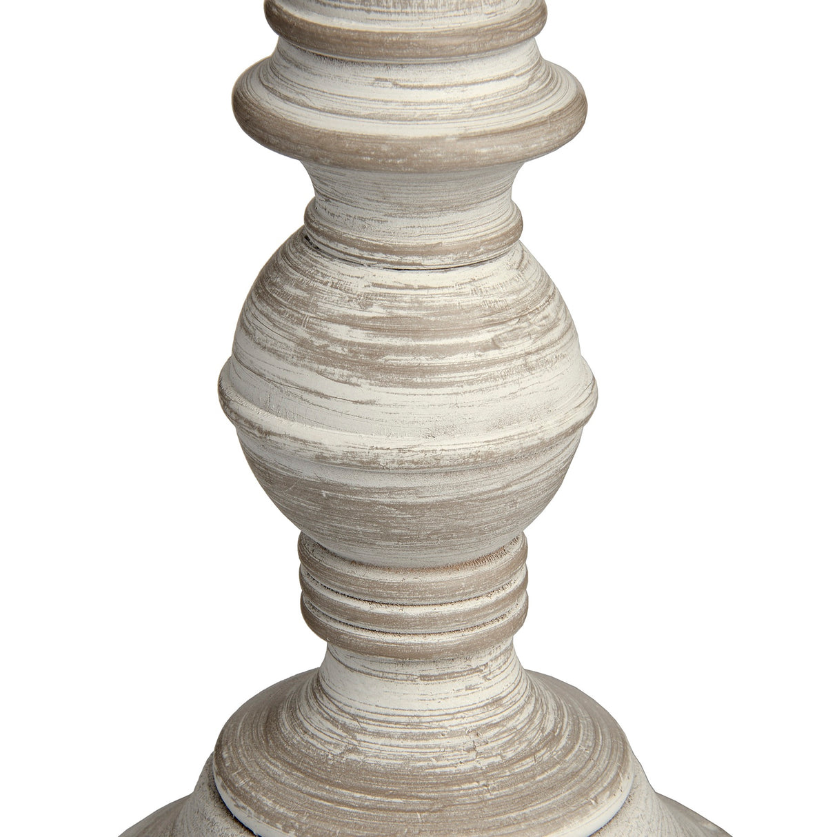 Beige Linen Shade Table Lamp With Grey Washed Wooden Base - Leptis