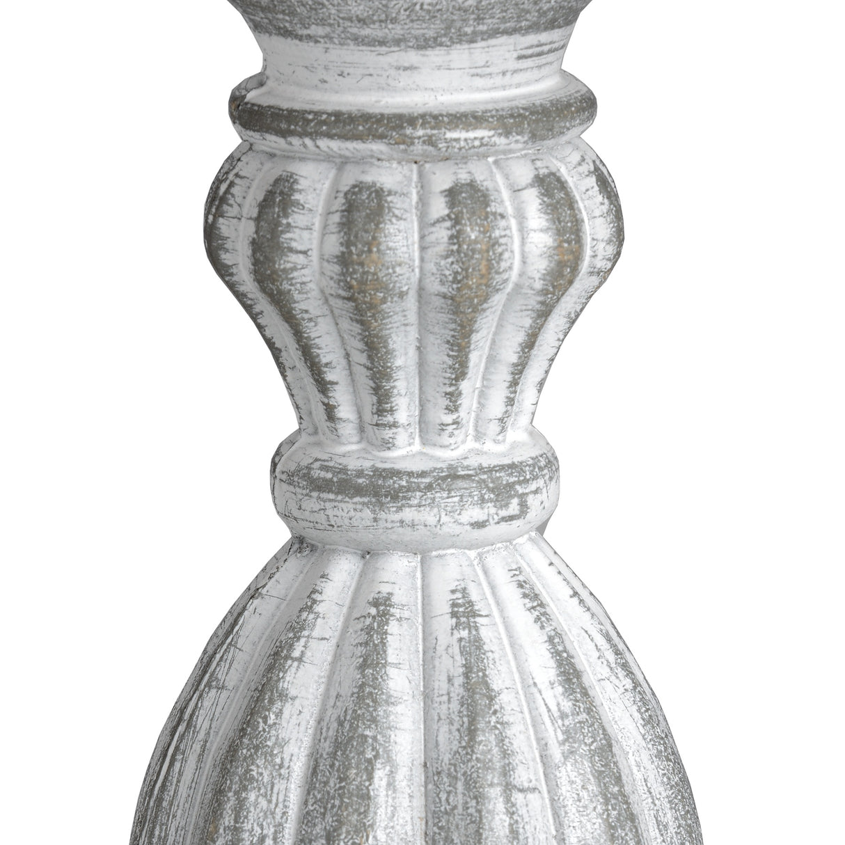 Beige Linen Shade Table Lamp With Neutral Grey Washed Wooden Base - Aegina