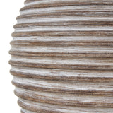 Beige Linen Shade Table Lamp With Neutral Wooden Base - Saturn