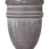 Beige Linen Shade Table Lamp With Weathered Wooden Base - Metis