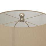 Beige Linen Shade Table Lamp With Weave Ceramic Base - Twill