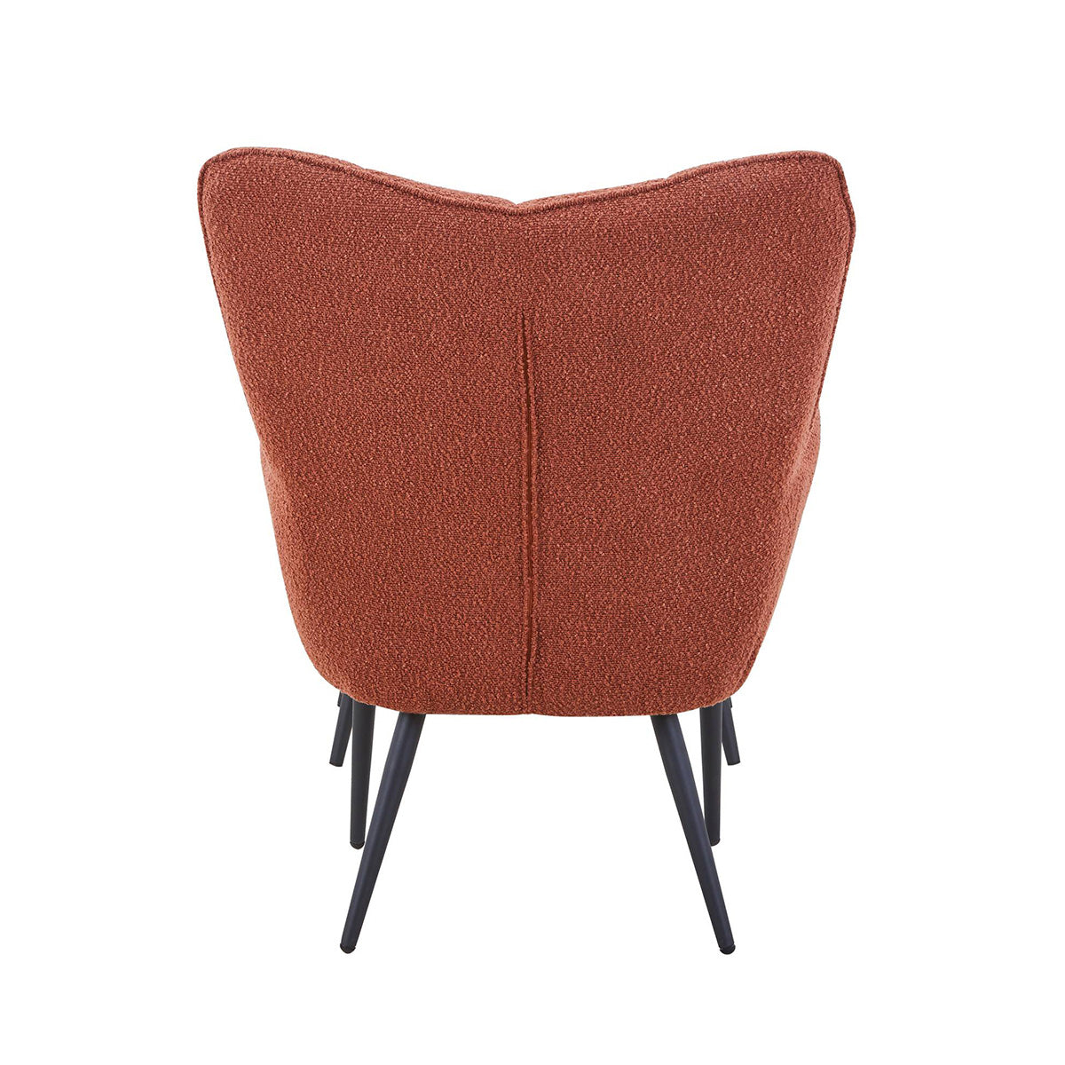 Boucle Fabric Armchair With Footstool - Paris