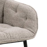 Boucle Fabric Dining Chairs in Set Of 2 With Armrest - Brooke