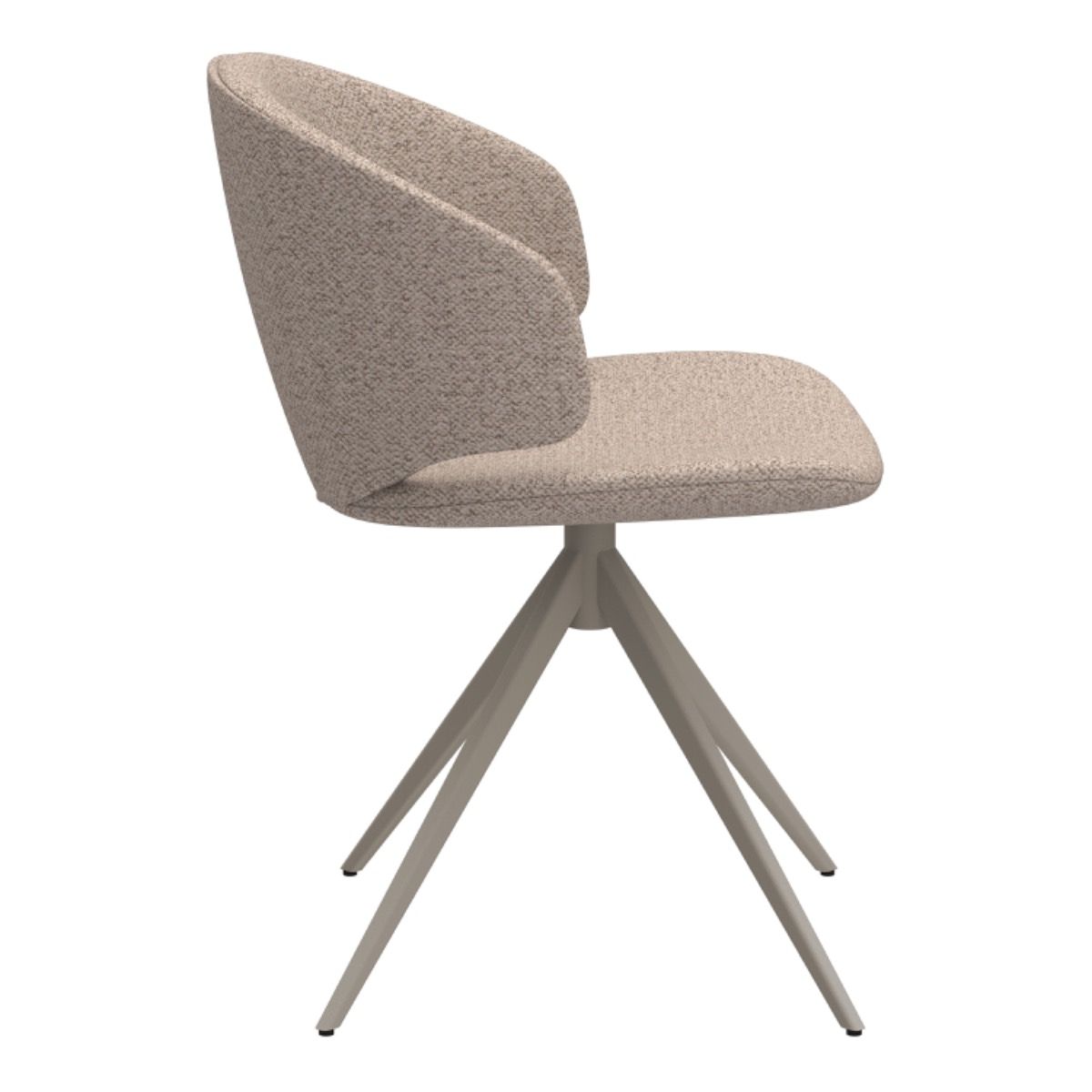 Boucle Fabric Dining Chairs in Set of 2 With Swivel Function - Ella