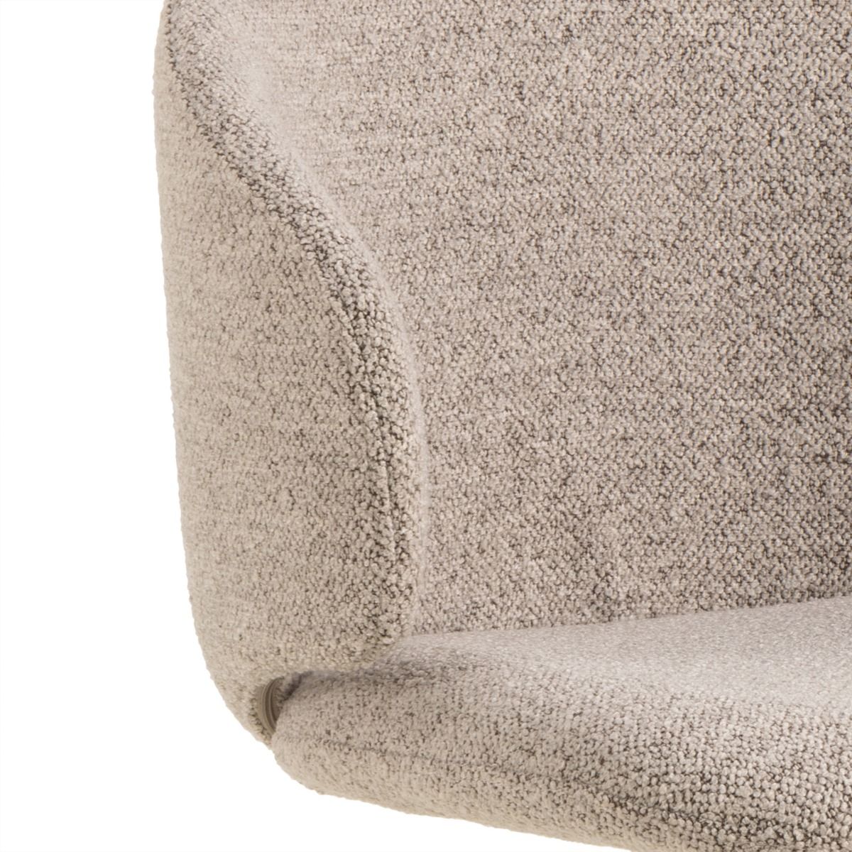 Boucle Fabric Dining Chairs in Set of 2 With Swivel Function - Ella