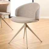 Boucle Fabric Dining Chairs in Set of 2 With Swivel Function - Ella