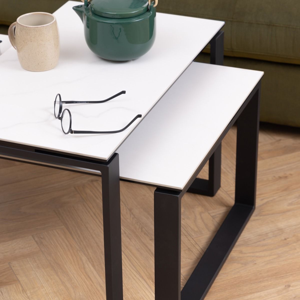 Ceramic Coffee Table in Set Of 2 - Katrine