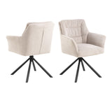 Ceramic Dining Table With 4 Alonso Swivel Cream Dining Chairs - Heaven