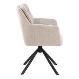 Ceramic Dining Table With 4 Alonso Swivel Cream Dining Chairs - Heaven