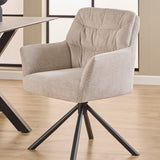 Ceramic Dining Table With 4 Alonso Swivel Cream Dining Chairs - Heaven