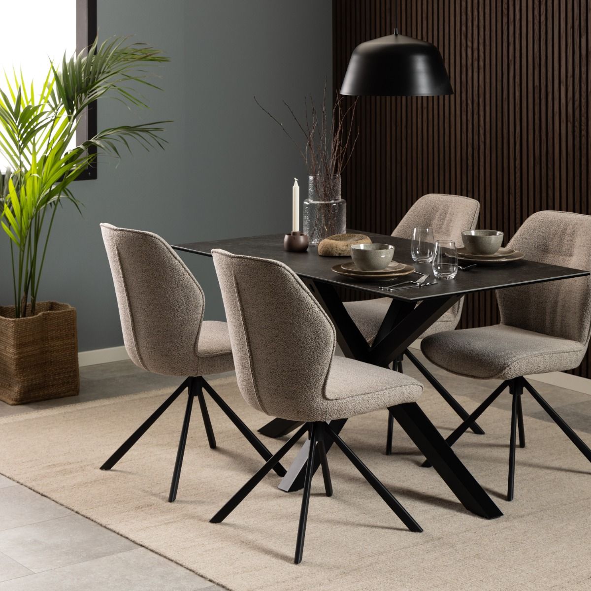 Ceramic Dining Table for 4 People 135cm Wide Rectangular - Heaven