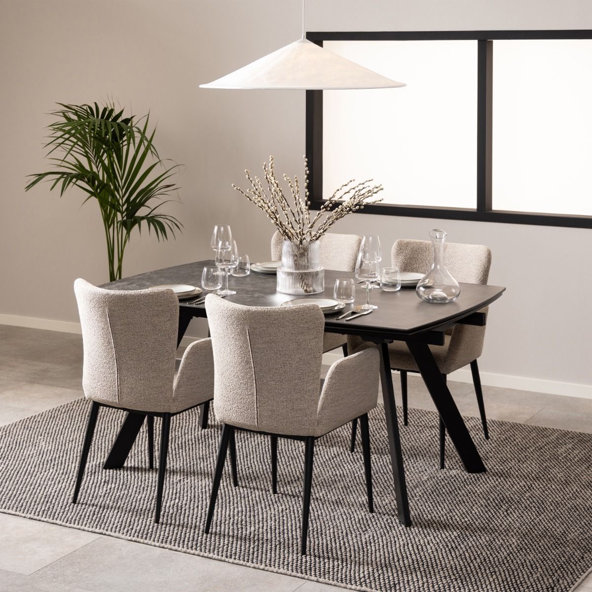 Ceramic Dining Table for 6 to 10 People With Extending Feature - Blackburn