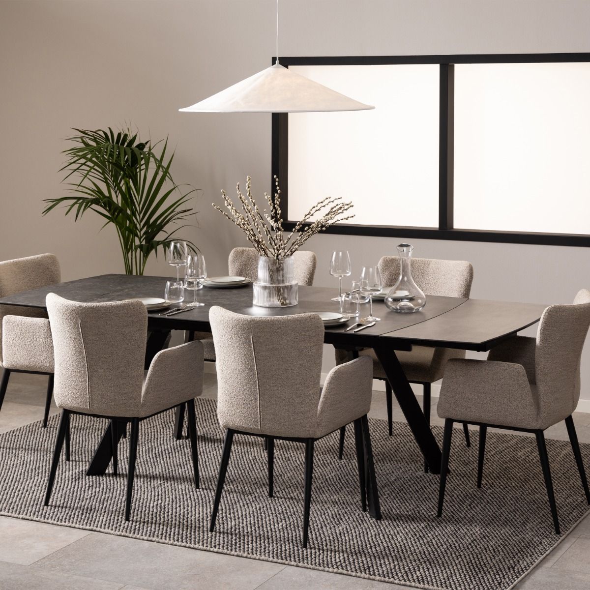 Ceramic Dining Table for 6 to 10 People With Extending Feature - Blackburn
