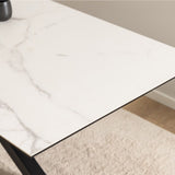 Ceramic Dining Table for 6 to 8 People 168cm Wide Extending - Heaven