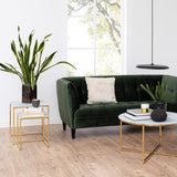 Crystal Clear Marble Effect Glass Top Nest Of 2 Tables - Alisma