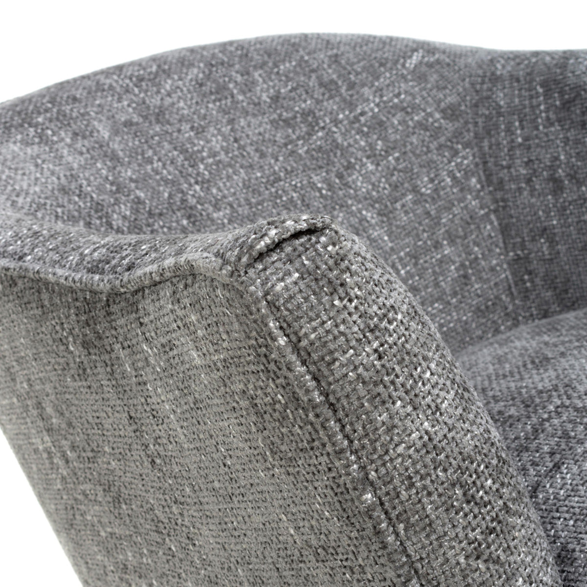 Fabric Armchair In Flax Effect With Natural Rubberwood Legs - Mallory