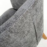 Fabric Armchair In Flax Effect With Natural Rubberwood Legs - Mallory