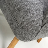 Fabric Armchair In Flax Effect With Natural Rubberwood Legs - Mallory