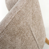 Fabric Armchair In Flax Effect With Natural Rubberwood Legs - Mallory