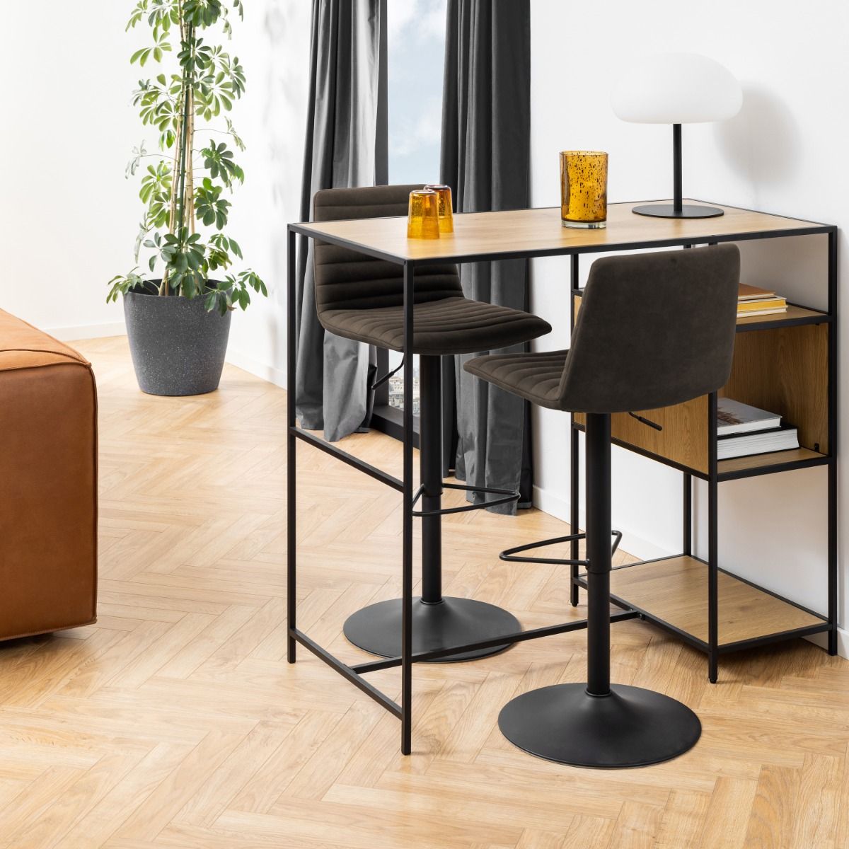 Fabric Bar Stools in Set of 2 - Kimmy