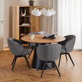 Fabric Dining Chair With Armrest And Swivel Function - Darlene