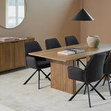 Fabric Dining Chair With Armrest And Swivel Function - Glenda