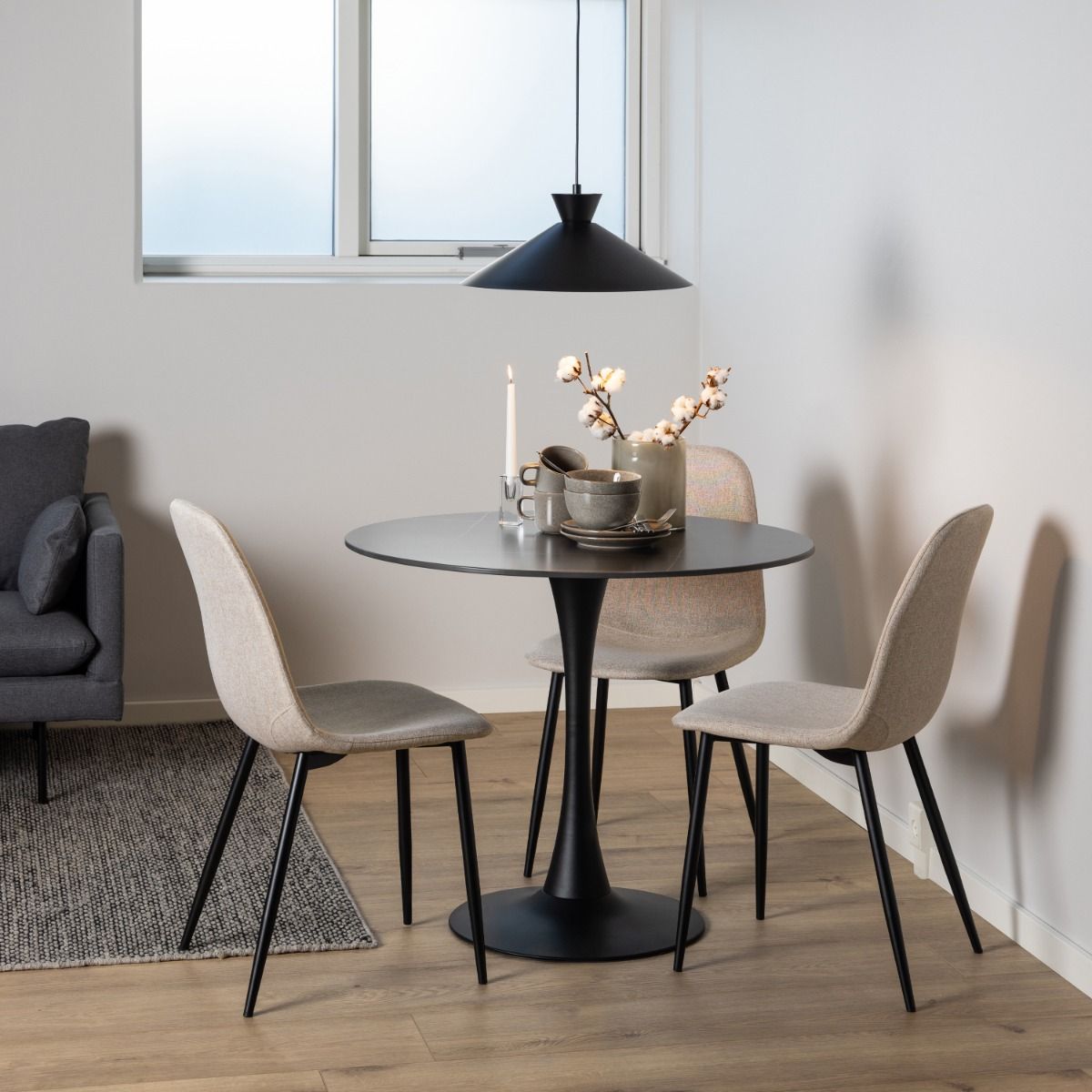 Fabric Dining Chairs in Set Of 4 - Celia
