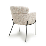 Fabric Dining Chairs in Set Of 2 With Black Metal Legs - Rome