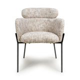 Fabric Dining Chairs in Set Of 2 With Black Metal Legs - Rome