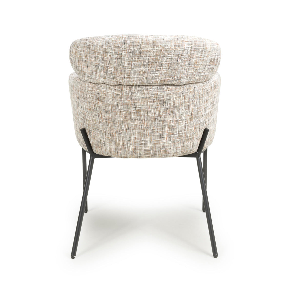 Fabric Dining Chairs in Set Of 2 With Black Metal Legs - Rome