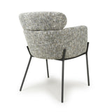 Fabric Dining Chairs in Set Of 2 With Black Metal Legs - Rome