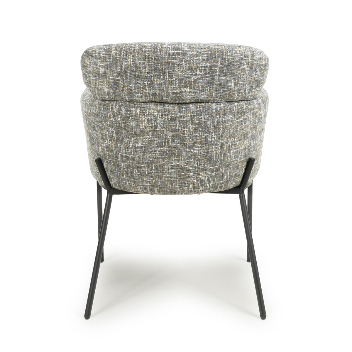 Fabric Dining Chairs in Set Of 2 With Black Metal Legs - Rome