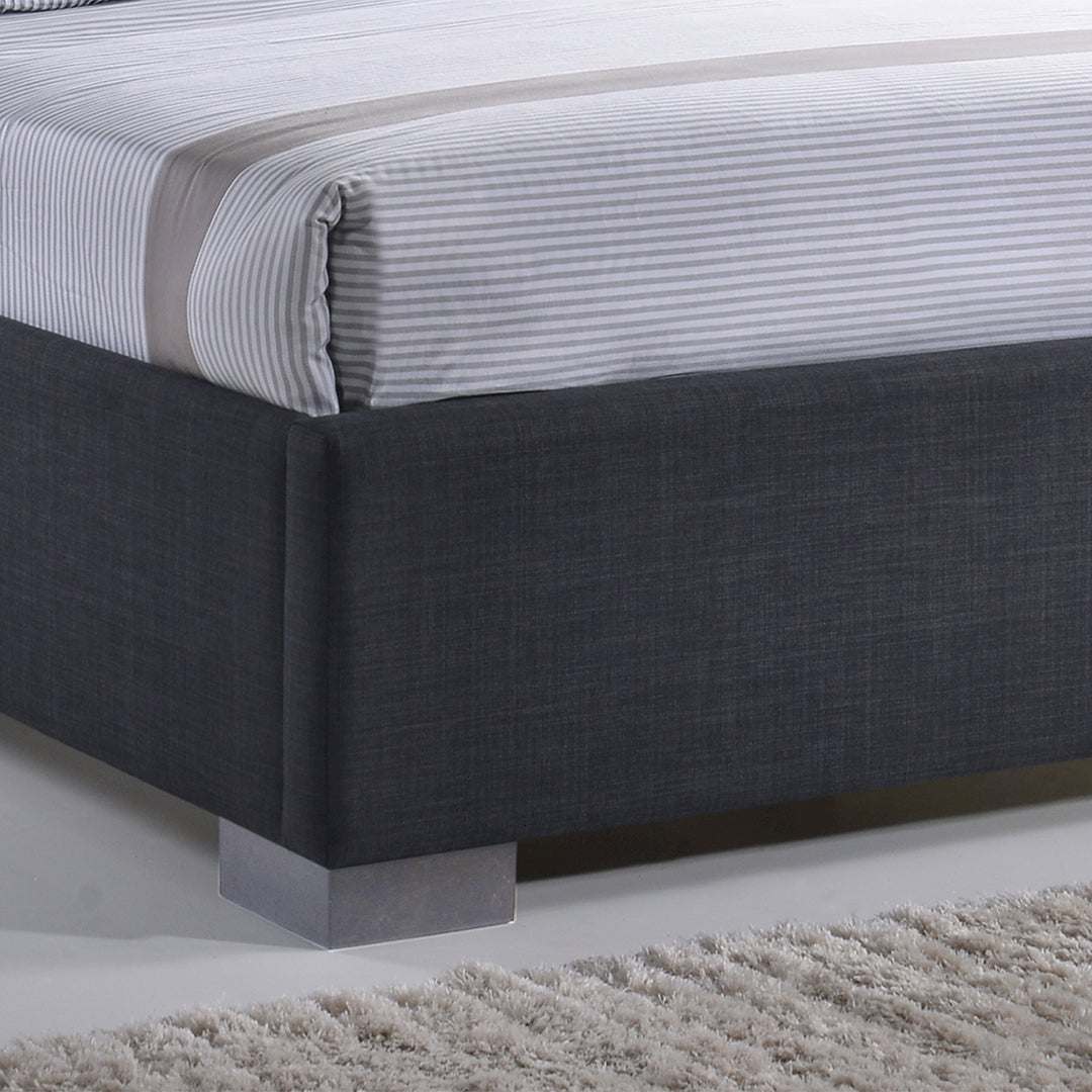 Fabric Double Bed With Chrome Corner Feets - Nevada