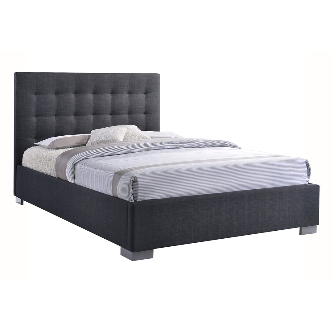 Fabric Double Bed With Chrome Corner Feets - Nevada