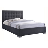 Fabric Double Bed With Chrome Corner Feets - Nevada