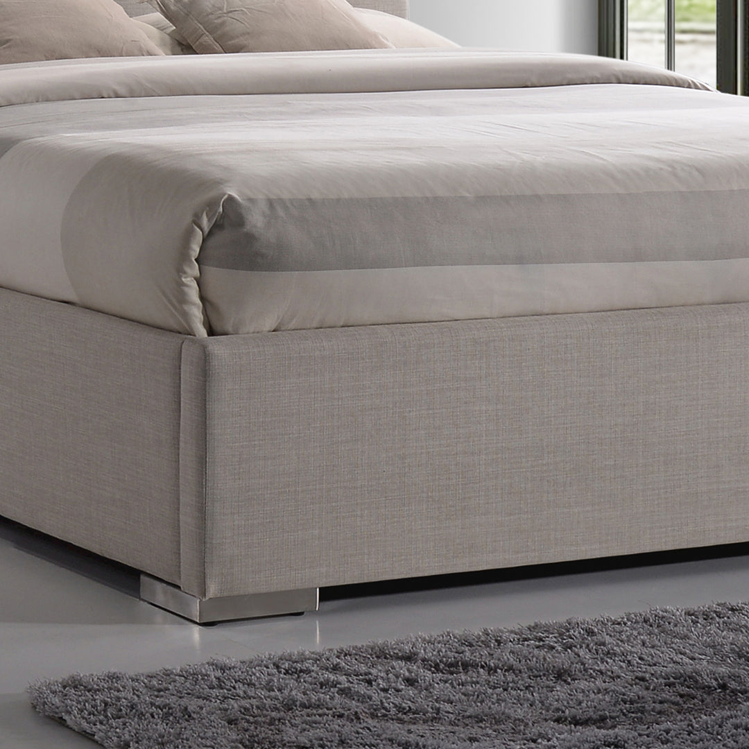 Fabric Double Bed With Chrome Corner Feets - Nevada