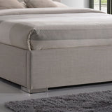 Fabric Double Bed With Chrome Corner Feets - Nevada