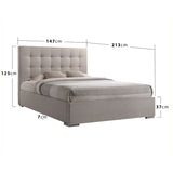 Fabric Double Bed With Chrome Corner Feets - Nevada
