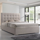 Fabric Double Bed With Chrome Corner Feets - Nevada