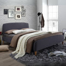 Fabric Double Bed With Slatted Base - Geneva