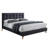 Fabric Double Bed With Sprung Slatted Base - Novara