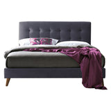 Fabric Double Bed With Sprung Slatted Base - Novara