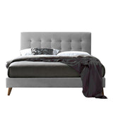 Fabric Double Bed With Sprung Slatted Base - Novara