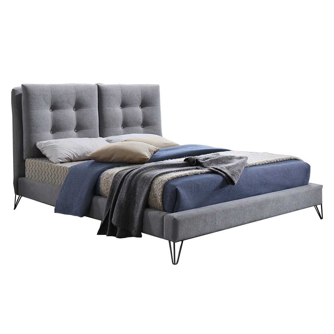 Fabric Double Bed With Sprung Slatted Base - Tuscany