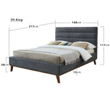 Fabric King Size Bed With Sprung Slatted Base - Mayfair